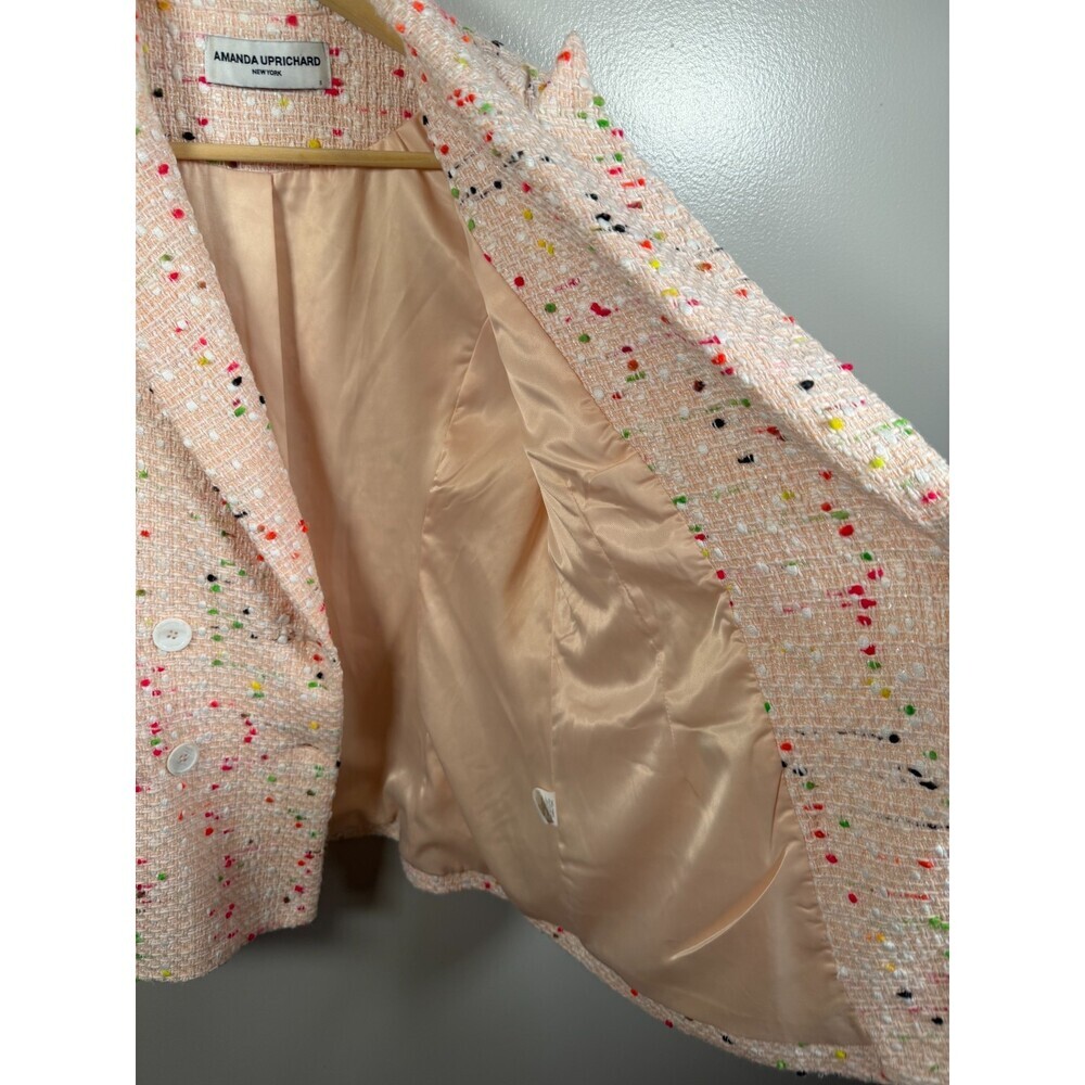 Amanda Uprichard Tweed Sawyer Blazer Skirt Set Size Small/Medium Pink Confetti - Picture 10 of 15